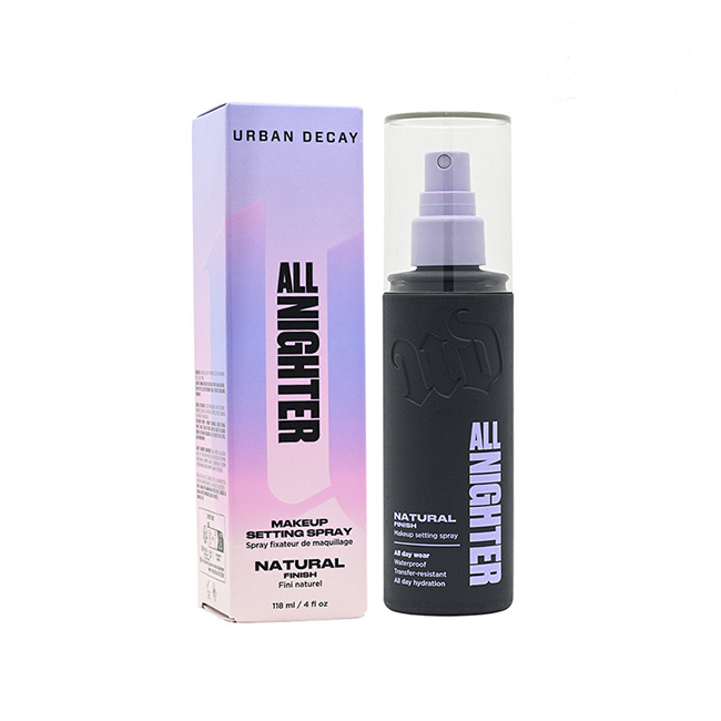 Urban Decay All Nighter Makeup Setting Spray 118ml. สเปรย์เซ็ตเมคอัพช่วยให้เมคอัพดูดีเหมือนเพิ่งแต่งเสร็จใหม่ๆ พร้อมให้ความรู้สึกนวลตาเหมือนซอฟท์โฟกัส ทนนานถึง 16 ชั่วโมง เหมาะกับทุกสภาพผิว ช่วยป้องกันการละลายหรือซีดจางลงของเมคอัพ