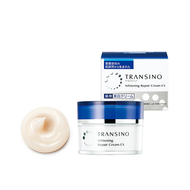 Transino Whitening Repair Cream EX 35g. ครีมลดฝ้าตัวดังในเครือชิเซโด้ รุ่นใหม่ครีมรักษาฝ้าสูตร EX เพิ่มส่วนผสมในการลดกระ รอยดำลึก หน้ากระจ่างใส และลดริ้วรอยบนใบหน้า