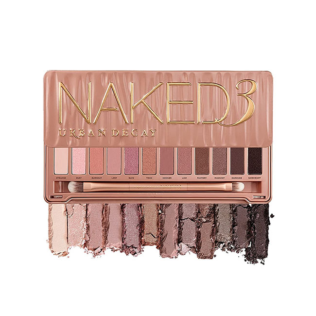 Urban Decay Nake 3 Eyeshadow Palette อายแชโดว์พาเลทสุดฮิตที่สาวๆ ทุกคนต้องมีไว้ในครอบครอง มี 12 เฉดสี โทน Cooler Nude ที่เหมาะสมกับสาวเอเชียโดยเฉพาะ เน้นโทนหวานแต่งตาเองได้ง่ายๆ พาเลตต์นี้เน้นเป็นโทนชมพูน้ำตาลธรรมชาติ แต่งลุคหวาน ๆ โดยเฉพาะ แต่ก็จะมีสีเข้