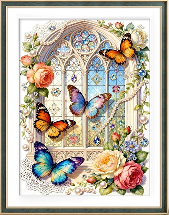 Floral window butterfly (พิมพ์ลาย)