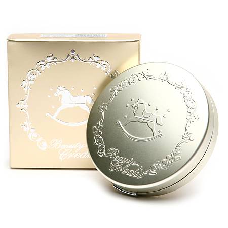 Beauty Credit Lovely Powder Pact Moist 13g. แป้งม้าโยกอัดแข็งไม่ผสมรองพื้น สำหรับผิวแห้ง