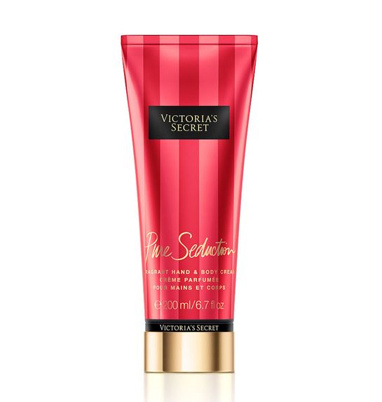 Victoria's Secret Pure Seduction Fragrant Hand & Body Cream 200ml. บอดี้ครีมน้ำหอมสูตรบำรุงเข้มข้น กลิ่นนี้จะเป็นกลิ่นหอมซนๆ แบบหวานซ่อนเปรี้ยวของผลไม้หลายชนิด มีส่วนผสมของกลิ่นเมลอน/พลัม/ดอกฟรีเซีย ได้กลิ่นแล้วเป็นต้องหลงเสน่ห์ ในแบบ