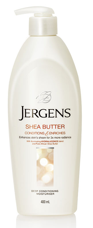 Jergens Shea Butter Deep Conditioning Moisturiser 400 ml. โลชั่นบำรุงผิวกาย ฟื้นบำรุงเข้มข้นล้ำลึก ขจัดความหมองคล้ำแห้งกร้าน เผยผิวแลดูสว่างใสเปล่งประกายกว่าที่เคย