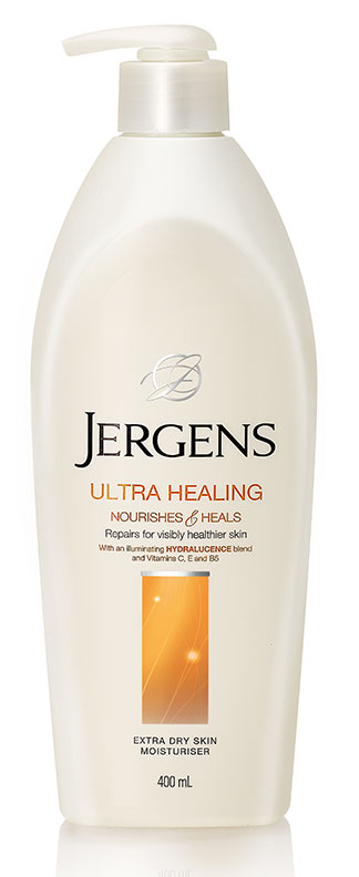 Jergens Ultra Healing Extra Dry Skin Moisturiser 650 ml. โลชั่นบำรุงผิวกาย อานุภาพแห่งการฟื้นบำรุงล้ำลึก เผยผิวดูสว่างใสเปล่งประกาย มีสุขภาพดี เหมาะสำหรับผิวที่แห้งมาก และผิวบริเวณที่แห้งกร้านเป็นพิเศษ เช่น บริเวณส้นเท้า ข้อศอก และหัวเข่