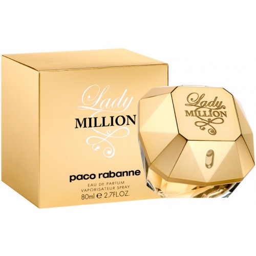 PACO RABANNE Lady Million 5ml น้ำหอมหรูหราด้วยรูปทรงเพชร สำผัสกลิ่นหอมของ ซิตรอง ราวเบอร์รี่ ,เนอโรลี่ ,ดอกส้ม ,จัสมิน ผสมกับ เจอเรเนี่ยม , แพทูลี่ และน้ำผึ้ง สื่อถึงความสง่างาม และความเย้ายวน กลิ่นหอมหวานและอ่อนไหว กลิ่นหอมสดใส กระตุ้นความรู