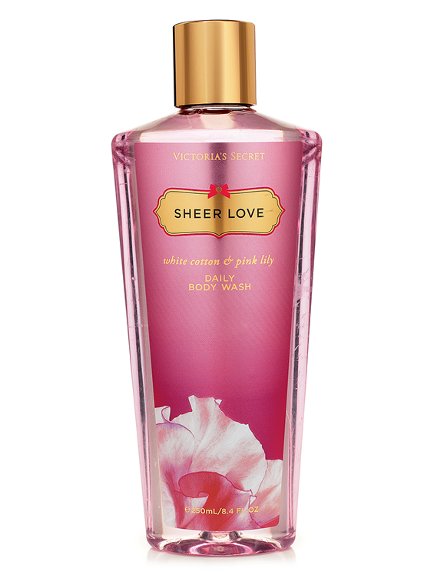 Victoria's Secret Sheer Love Daily Body Wash 250 ml. *รุ่น Fantasies กลิ่นหอมสดชื่น เริงร่าไปกับกลิ่นของ White Cotton กับดอกลิลลี่สีชมพู ให้ความรู้สึกใจเต้นแรงเหมือนกำลังมีความรักเลยคะ