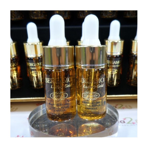 Bergamo Luxury Gold Collagen & Caviar 13 ml.x2 เบอร์กาโม่สูตรทองคำแท้บริสุทธิ์ + คอลลาเจน 