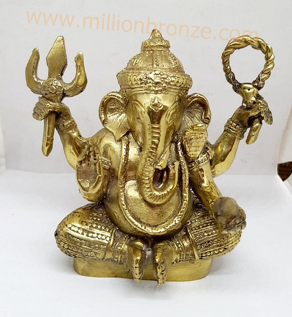 PT001 พระพิฆเนศวร เนื้อทองเหลือง Brass Ganesh