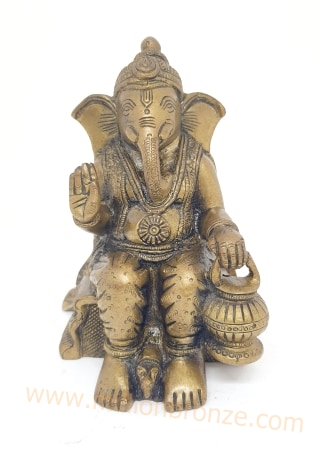 PI021 พระพิฆเนศวร เนื้อทองเหลือง Brass Ganesh 