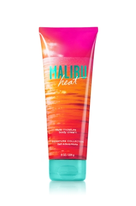 Bath & Body Works Malibu Heat Triple  Moisture 24 Hour Moisture Ultra Shea Body Cream 226g. ครีมบำรุงผิวสุดเข้มข้น มีกลิ่นหอมติดทนนาน กลิ่นที่ให้ความรู้สึกเหมือนกำลังพักตากอากาศอยู่ที่ชายหาดแสนสวยของมาลิบูคะ ด้วยกลิ่นหอมของสัปปะรดผสมกลิ่นส