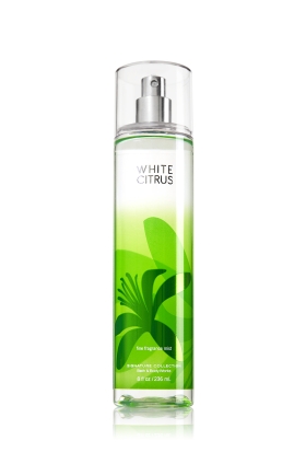 Bath & Body Works White Citrus Fine Fragrance Mist 236 ml. สเปร์ยน้ำหอมที่ให้กลิ่นติดกายตลอดวัน กลิ่นนี้จะมีความหอมสดชื่นซีตัสมากๆ คล้ายกลิ่นของไอศรีมรสมะนาว ใครที่เบื่อกลิ่นหอมของดอกไม้ลองเปลี่ยนมาใช้กลิ่นนี้ดูรับรองไม่ผิดหวังค่ะ