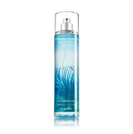 Bath & Body Works Sea Island Cotton Fine Fragrance Mist 236 ml. สเปร์ยน้ำหอมที่ให้กลิ่นติดกายตลอดวัน กลิ่นนี้จะมีความหอมสะอาดอ่อนๆ แบ้วๆ ใสๆ คล้ายกลิ่นแป้งเด็กค่ะ ใครได้กลิ่นก็อยากอยู่ใกล้ๆ