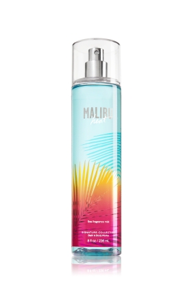 Bath & Body Works Malibu Heat Fine Fragrance Mist 236 ml. สเปร์ยน้ำหอมที่ให้กลิ่นติดกายตลอดวัน ที่ให้ความรู้สึกเหมือนกำลังพักตากอากาศอยู่ที่ชายหาดแสนสวยของมาลิบูคะ ด้วยกลิ่นหอมของสัปปะรดผสมกลิ่นส้มแคลิฟอร์เนีย และกลิ่นหอมหวานของมะพร้าว ทำใ