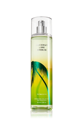 Bath & Body Works Coconut Lime Breeze Fine Fragrance Mist 236 ml. สเปร์ยน้ำหอมที่ให้กลิ่นติดกายตลอดวัน กลิ่นหอมนุ่มของมะพร้าว ผสมผสานกับกลิ่นหอมสดชื่นของมะนาว ได้อารมณ์ Tropical มากๆ ให้บรรยากาศเหมือนกำลังพักผ่อนอยู่บนเกาะฮาวายเลยคะ คะ