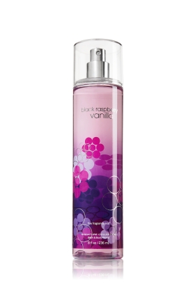 Bath & Body Works Black Raspberry Vanilla Fine Fragrance Mist 236 ml. สเปร์ยน้ำหอมที่ให้กลิ่นติดกายตลอดวัน กลิ่นนี้จะมีความหอมเปรี้ยวหวานของราสเบอรี่ผลสีม่วงเข้ม นุ่มละมุนด้วยกลิ่นวนิลาเหมาะกับสาวสดใส ซุกซน หอมคล้ายซูกัสเม็ดสีชมพูเลยค่ะ