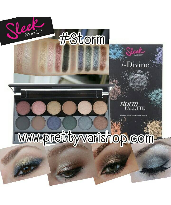 **พร้อมส่ง**Sleek I-Divine Palette # 578 Storm สินค้านำเข้าจากอังกฤษ พาเลทอายเชโดว์สีสวย 12 เฉดสี สามารถใช้ได้ทุกวัน มีสีโทนธรรมชาติ และโทนเข้มสโมคกี้อาย มีให้เลือกสีแมท 3 สีสวย และประกายชิมเมอร์ 9 สี พร้อมที่ทาแบบฟองน้ำ 2 ห้ว และกระจกคะ 