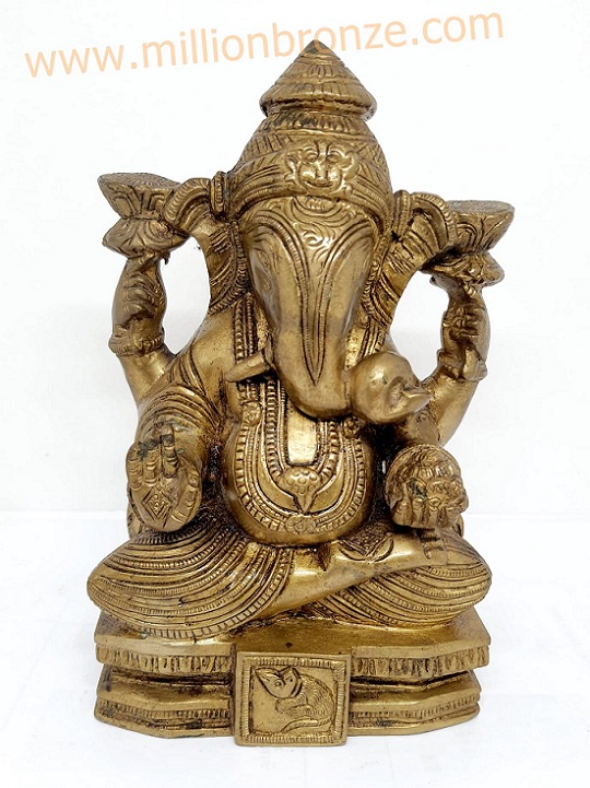 PI042 พระพิฆเนศวร เนื้อทองเหลือง Brass Ganesh 