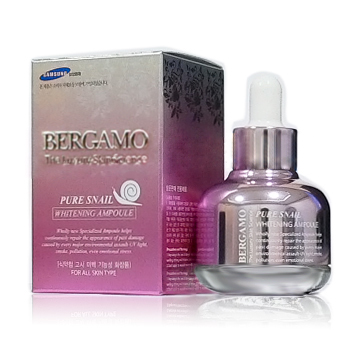 Bergamo The Luxury Skin Science Pure Snail Whitening Ampoule  ช่วยลดเลือนปัญหาผิวจากรอยแดง-รอยดำและหลุมสิวฟื้นฟูผิวใหม่เพื่อใบหน้าที่เปล่งประกาย แบบสาวเกาหลี   