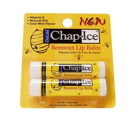 Chap Ice Beeswax Lip Balm Stick (แพ็คคู่) ลิปบาล์สูตรขี้ผึ้ง เข้มข้นบำรุงพิเศษสำหรับริมฝีปากที่แงแตกง่าย เคลือบบำรุง ลดรอยแตก ให้เนียนนุ่มชุ่มชื่น