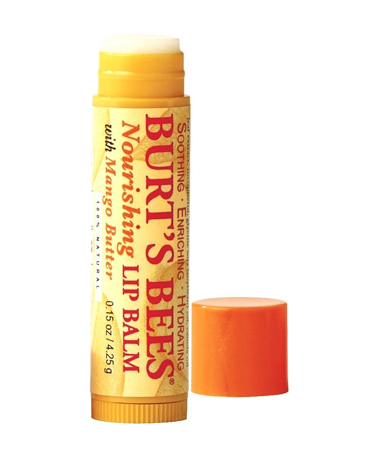 BURT'S BEES : Nourishing Lip Balm with Mango Butter สูตรใหม่ แมงโก้บัทเทอร์ บำรุงและปกป้อง คืนความเรียบเนียนและสุขภาพดีให้กับริมฝีปาก เหมาะกับผู้ที่ไม่ชอบความซ่าของเปปเปอร์มินต์ ให้ความสดชื่นด้วยกลิ่นฟรุ๊ตตี้