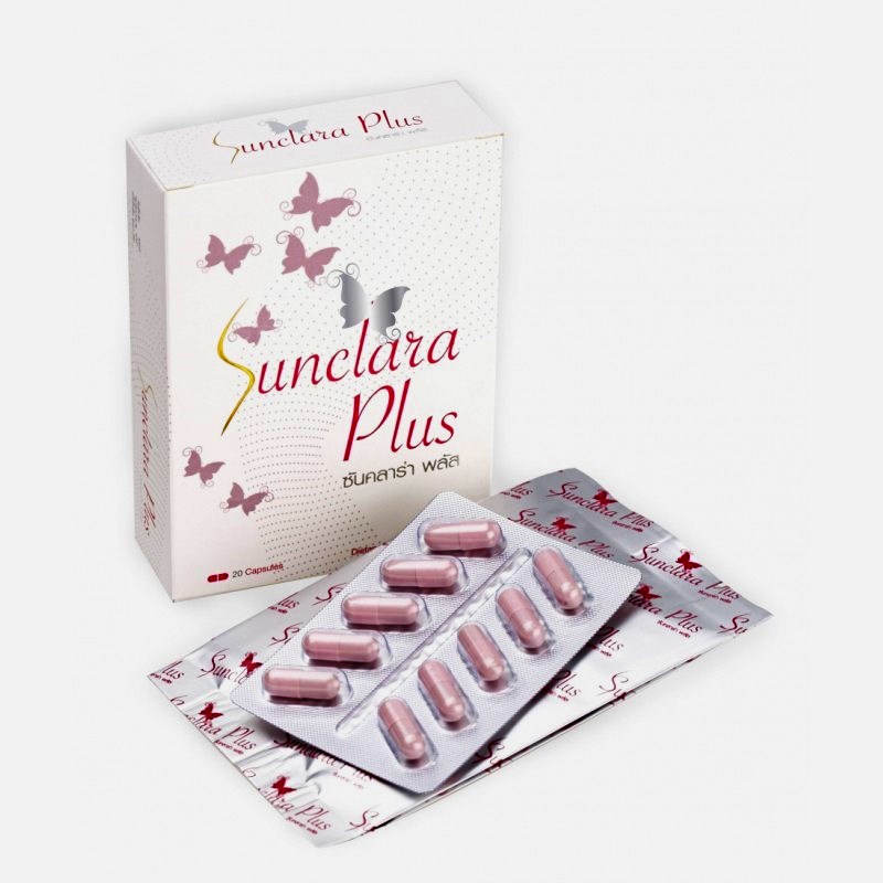  ซันคลาร่าพลัส Sunclara Plus 20 เม็ด ปรับสมดุลฮอร์โมน บำรุงระบบภายในสตรี และเสริมด้วยกลูต้าไธโอนจากประเทศสวิตเซอร์แลนด์ซึ่งเป็นแหล่งของกลูต้าไธโอนที่ดีที่สุดในโลก ช่วยทำให้ผิวขาว สว่างใส