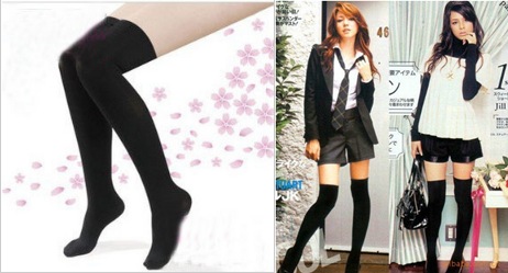 ++พร้อมส่ง++ถุงเท้านักเรียนญี่ปุ่นสีดำ จะใส่แบบยาว หรือแบบย่นก็ได้ ความยาวเลขเข่า ยาวถึง 24 นิ้ว