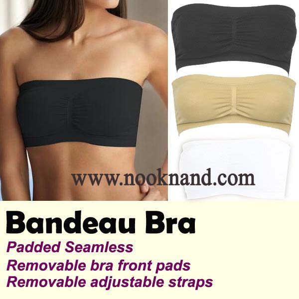 ลดราคา !(1แพคมี3ตัว)Super set bandeau bra ชุดชั้นในเกาะอกพร้อมพองน้ำรองรับหน้าอกในตัว 