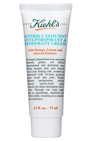 Kiehl's Superbly Efficient Anti-Perspirant & Deodorant Cream 75ml. ผลิตภัณฑ์ระงับกลิ่นกายสูตรอ่อนโยน เพื่อการดูแลใต้วงแขนโดยเฉพาะ ช่วยปรับสภาพผิวให้เรียบเนียน ด้วยส่วนผสมจากธรรมชาติอย่างส้ม เลมอน และสารสกัดจากเมล็ดป่าน ปราศจากกลิ่นเหง