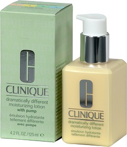 CLINIQUE Dramatically Different Moisturizing Lotion 125ml. มอยเจอร์ไรเซอร์สำหรับผิวแห้ง-ผิวผสม มอยซ์เจอไรเซอร์สีเหลืองนวลที่มอบความชุ่มชื่นแก่ผิวอย่างล้ำลึก ทำให้ผิวนุ่ม เนียนเรียบขึ้น สูตรนี้เป็นเนื้อโลชั่นซึมง่าย ไม่เหนอะหนะ ใช้ทาบริเวณที่ผิ