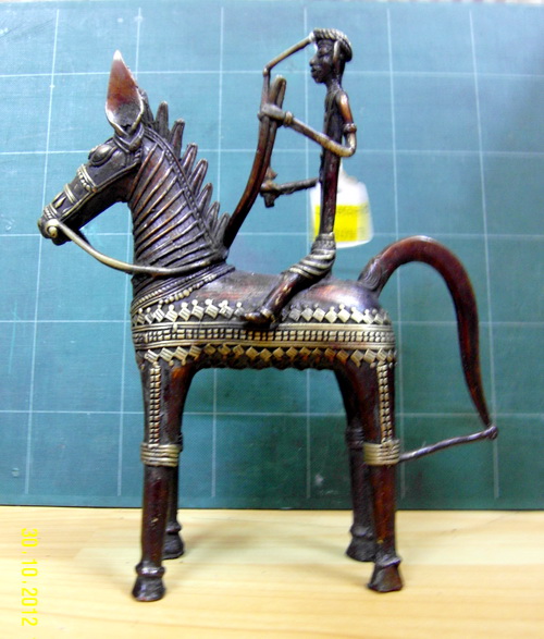 A015 คนขี่ม้า งานทองเหลือง Brass Horse Rider 