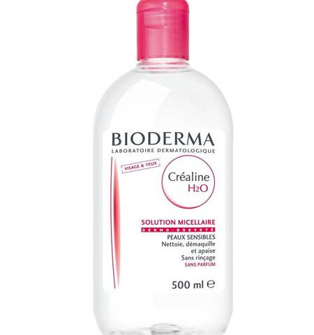 Bioderma Crealine H2O ขนาด 500ml (ฝาสีชมพู) ผลิตภัณฑ์ทำความสะอาดใบหน้าและเช็ดเครื่องสำอาง สูตรน้ำ ชนิดไม่ต้องล้างออก สูตรพิเศษ สำหรับผู้ที่มีผิวบอบบางและแพ้ง่าย อ่อนโยนแม้ผิวรอบดวงตา ทั้งยังไม่มีสารก่อให้เกิดการระคายเคือง สามารถล้างหน้าได้สะอา