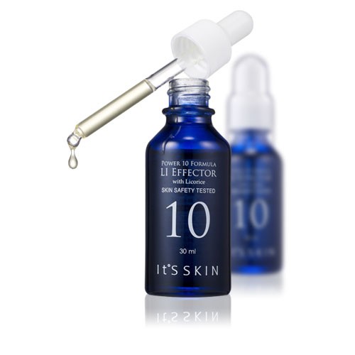 **พร้อมส่ง**It's Skin Power 10 Formula LI Effector 30 ml. เซรั่มเข้มข้นอุดมด้วยคุณประโยชน์จากชะเอมเทศ ซึ่งมีคุณสมบัติโดดเด่นในการลดความหมองคล้ำ ปรับสีผิวให้สว่างกระจ่างใส ลดผื่นแดงอันเนื่องมาจากการโดนแดดเผา พร้อมเติมความชุ่มชื่นสู่ผิวอย่างล้ำลึก