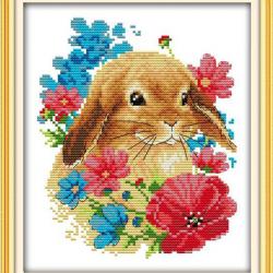 Rabbit among flowers (ไม่พิมพ์/พิมพ์ลาย)