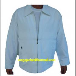 ขายส่ง Jacket แจ็คเก็ตขาว สีขาวล้วน คอปก เนื้อผ้าไหมจีน ขายส่งแจ็คเก็ตราคาโรงงาน พร้อมปักตราบริษัท รับปัก 093-632-6441