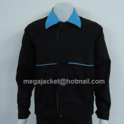 ขายส่ง เสื้อแจ๊คเก็ตสีดำปกฟ้า ผ้าคอม cotton พร้อม รับปัก logo ขายส่งเสื้อแจ็คเก็ต 093-632-6441 เสื้อพร้อมส่ง