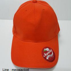 หมวก Cap ผ้าพีช ขอบขาว (แซนวิชขาว) เกรด A ขายส่งหมวกแก๊ปเต็มใบ ผ้าพีช แดง เขียว ฟ้า ดำ พร้อมปัก logo 090-946-3708 รับปักหมวกแก๊ปผ้าพีชขอบขาว, หมวกแก๊ปสีส้ม 063-263-9542