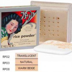 PALLADIO Rice Powder 17 g. แป้งข้าว ฮิตสุดขีด แบรนด์อเมริกา แป้งฝุ่น Rice Powder ส่วนผสมหลักสกัดจากธรรมชาติ และวิตามินนานาชนิด ช่วยดูดซับความมันส่วนเกินบนใบหน้า และบำรุงผิว ปรับค่า PH สมดุลให้ผิว ทำให้ไม่เกิดอาการแพ้ เนื้อเนียนละเอียด 
