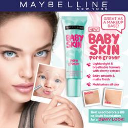 **พร้อมส่ง**Maybelline New York Baby Skin Instant Pore Eraser 20ml. ใหม่ล่าสุดจาก Maybelline ไพรเมอร์ที่จะช่วยลบรูขุมขน เป็นเนื้อซิลิโคนเนื้อสีใส ที่จะช่วยปรับผิวให้เรียบเนียนเหมือนแก้มเด็ก  ช่วยควบคุมความมัน ไม่ผสมน้ำหอม จะใช้เดี่ยวๆให้หน้าดูใสๆเป็นธรรมช