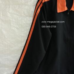 ขายส่ง เสื้อแจ็คเก็ตปกสีส้ม แถบคู่ ผ้าไมโคร+ปัก 093-632-6441 รับปักแจ็คเก็ต Jacket