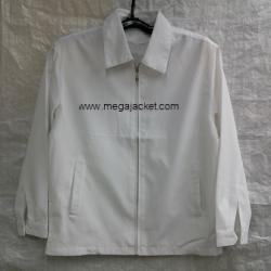 ขายส่งเสื้อแจ็คเก็ตสำเร็จรูปสีขาว ผ้าไมโคร +ปัก รับทำแจ็คเก็ตงานสัมมนา อบต พร้อมปัก logo 093-632-6441