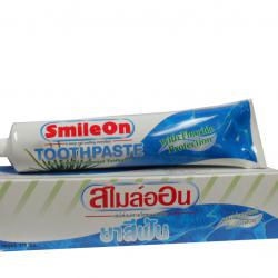 ยาสีฟันสมุนไพรสไมล์ออน Smile On 250g.  (ผสมว่านหางจระเข้)  ช่วยทำให้ฟันแข็งแรง ขาวสะอาด