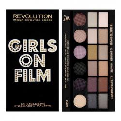 *พร้อมส่ง*Makeup Revolution MUR Salvation Palette Girls on Film แบรนด์ใหม่จากอังกฤษ พาเลทอายเชโดว์ 18 สี โทนธรรมชาติชมพูม่วง มีเนื้อแมท 6 สี กับเนื้อชิมเมอร์ 12 สี สีสวยระยิบระยับ เม็ดสีเข้มเนื้อเนียนละเอียด ติดทน