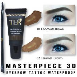 **พร้อมส่ง*TER Masterpiece 3D Eyebrow Tattoo Waterproof คิ้วน้ำแทททู3มิติ ที่เขียนคิ้วเนื้อน้ำ พร้อมแปรงเขียนคิ้วสองหัว เปลี่ยนวิธีเขียนคิ้วแบบเดิมๆ คุณจะพบความสวยคมกริบแบบที่ไม่เคยสัมผัสมาก่อน สีคิ้วสวย สม่ำเสมอ ติดแน่น กันน้ำ ทนสุดทั้งวัน ล้างน้ำถูกันจะ