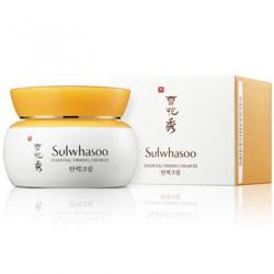 Sulwhasoo Essential Firming Cream EX 75 ml. ครีมกระชับผิวหน้า ที่มีส่วนผสมของสมุนไพรอันเลื่องชื่อของเกาหลี เสริมสร้างความกระชับแน่นและยืดหยุ่นให้ผิวด้วยสารสกัดจากลูกเดือย ทับทิม โกจิเบอร์รี่ ชาเขียว และใบแปะก๊วย กระตุ้นการทำงานของคอลลาเจน