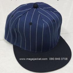 ขายหมวกฮิปฮอปสีน้ำเงินลาย+ปีกดำ  Cap HipHop  093-632-6441  รับปักหมวกแก๊ป