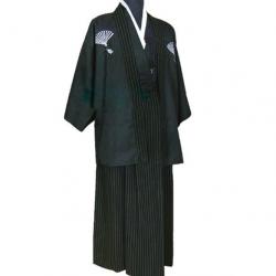 ++พร้อมส่ง++ชุดกิโมโนชายญี่ปุ่นสีดำ ชุดซามูไรญี่ปุ่น ชุดยูกาตะผู้ชาย ชุดฮากามะ ชุดเคนโด้