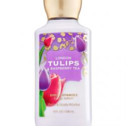 **พร้อมส่ง**Bath & Body Works London Tulips & Raspberry Tea Shea & Vitamin E Body Lotion 236 ml. โลชั่นบำรุงผิวสุดพิเศษ กลิ่นหอมอบอวลของดอกทิวลิป ผสมผสานกับกลิ่นหอมหวานซ่อนเปรี้ยวของผลราสเบอร์รี่