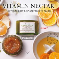 Fresh Vitamin Nectar Vibrancy-Boosting Face Mask 100ml. มาส์กที่สรรค์สร้างด้วยนวัตกรรมใหม่ที่จะช่วยฟื้นฟูสภาพผิว ลดสัญญาณความเหนื่อยล้า และเผยผิวใหม่ด้วย Vitamin Nectar ที่มีส่วนประกอบจากเนื้อผลไม้แท้ๆ ถึง 50% อาทิ เนื้อส้ม มะนาว และส้มคลีเมนไ
