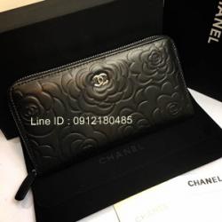 Chanel long wallet original leather  Size 19 cm งานหนังแท้ งานปั๊มสวยครบ ตามแบบฉบับของแท้