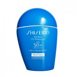 Shiseido Perfect UV Protector SPF50 + PA++++ WetForce Hydro Fresh 50ml. กันแดดสำหรับผิวหน้า สูตรทนน้ำและเหงือ ผิวชุ่มชื่น สุขภาพดี ราวได้รับการบำรุงในขณะเดียวกัน สัมผัสการปกป้องที่บางเบา ซึมซาบไว้ สบายผิว ไม่เหนียวเหนอะหนะ